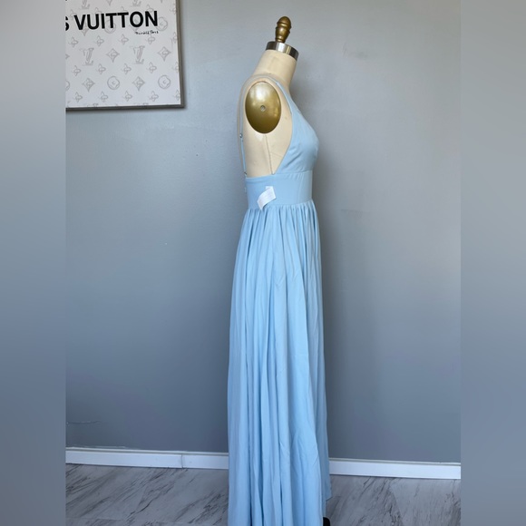 fame and partners light blue dress Blue Lagoon Strapless Soglio Maxi Dress main image 0